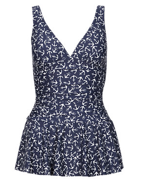 Anchor Ruched Skirt Swimsuit | M&S Collection | M&S