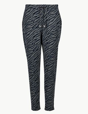 Animal Print Ankle Grazer Trousers Image 2 of 5