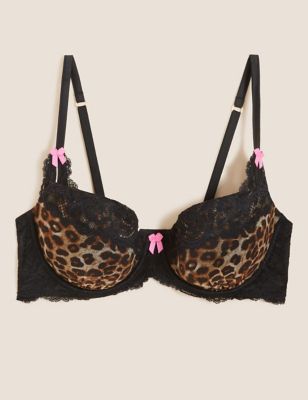 Leopard print technical bra