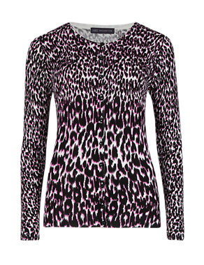 Animal Print Bauble Button Cardigan Image 2 of 4
