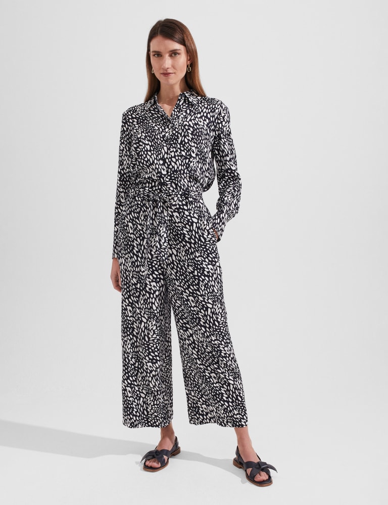 Animal Print Belted Wide Leg Culottes HOBBS M S