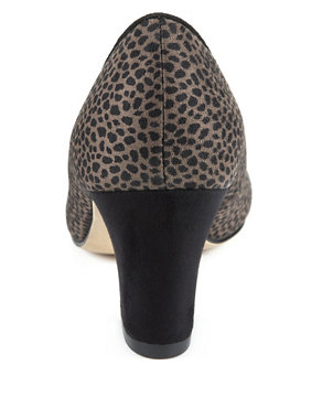 Animal Print Block Heel Court Shoes with Insolia® Image 2 of 4