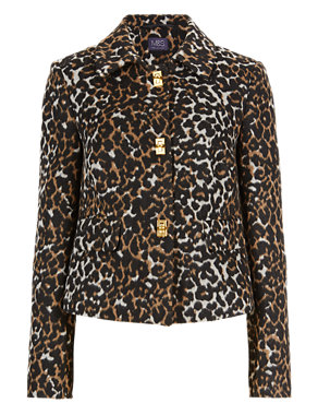 Animal Print Boxy Jacket with New Wool | M&S Collection | M&S