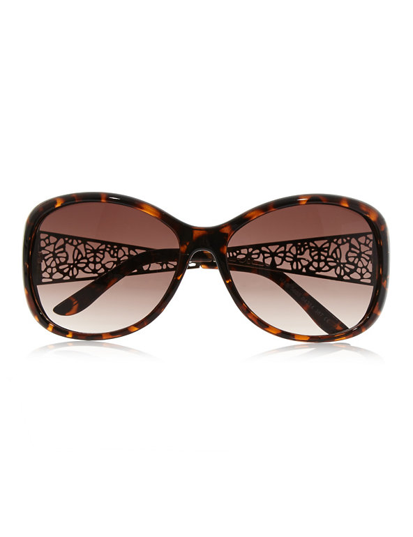 Animal Print Butterfly Cut-Out Sunglasses Image 1 of 2
