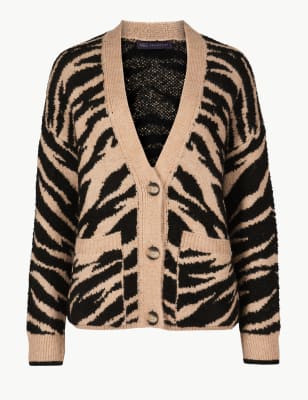 Leopard print cardigan m&s sale