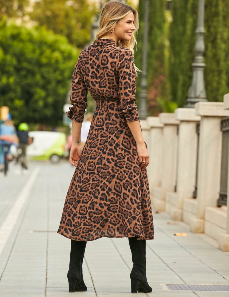 M&s animal print shirt dress clearance