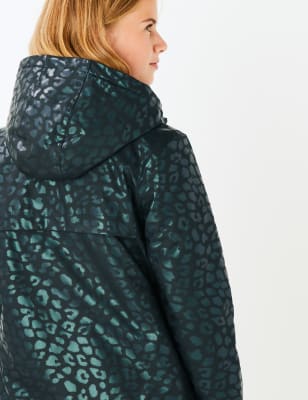 leopard print raincoat with hood