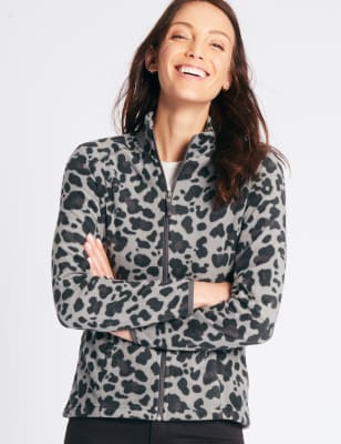 Cheetah print fleece clearance jacket