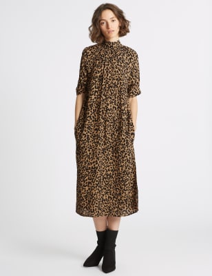 M&s yellow animal print on sale dress