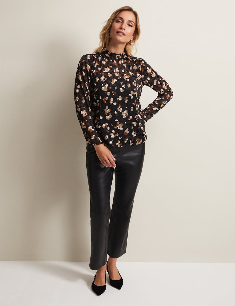 Animal print hotsell high neck blouse