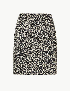 Animal Print Jersey A-Line Mini Skirt Image 2 of 4