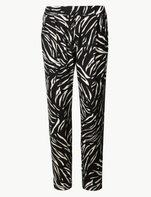 Animal print hot sale tapered trousers