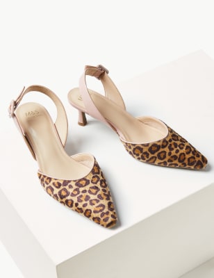 Gainor leopard store print slingback shoes