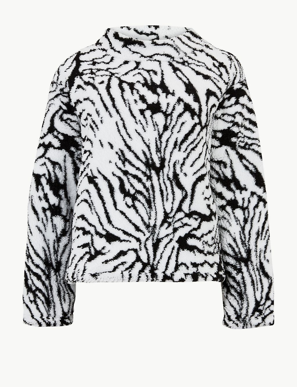 Animal Print Long Sleeve Borg Sweatshirt 1 of 4