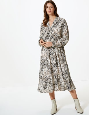 M&s pink animal print on sale dress