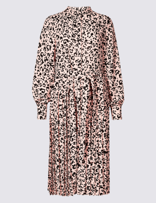 marks and spencer pink leopard dress