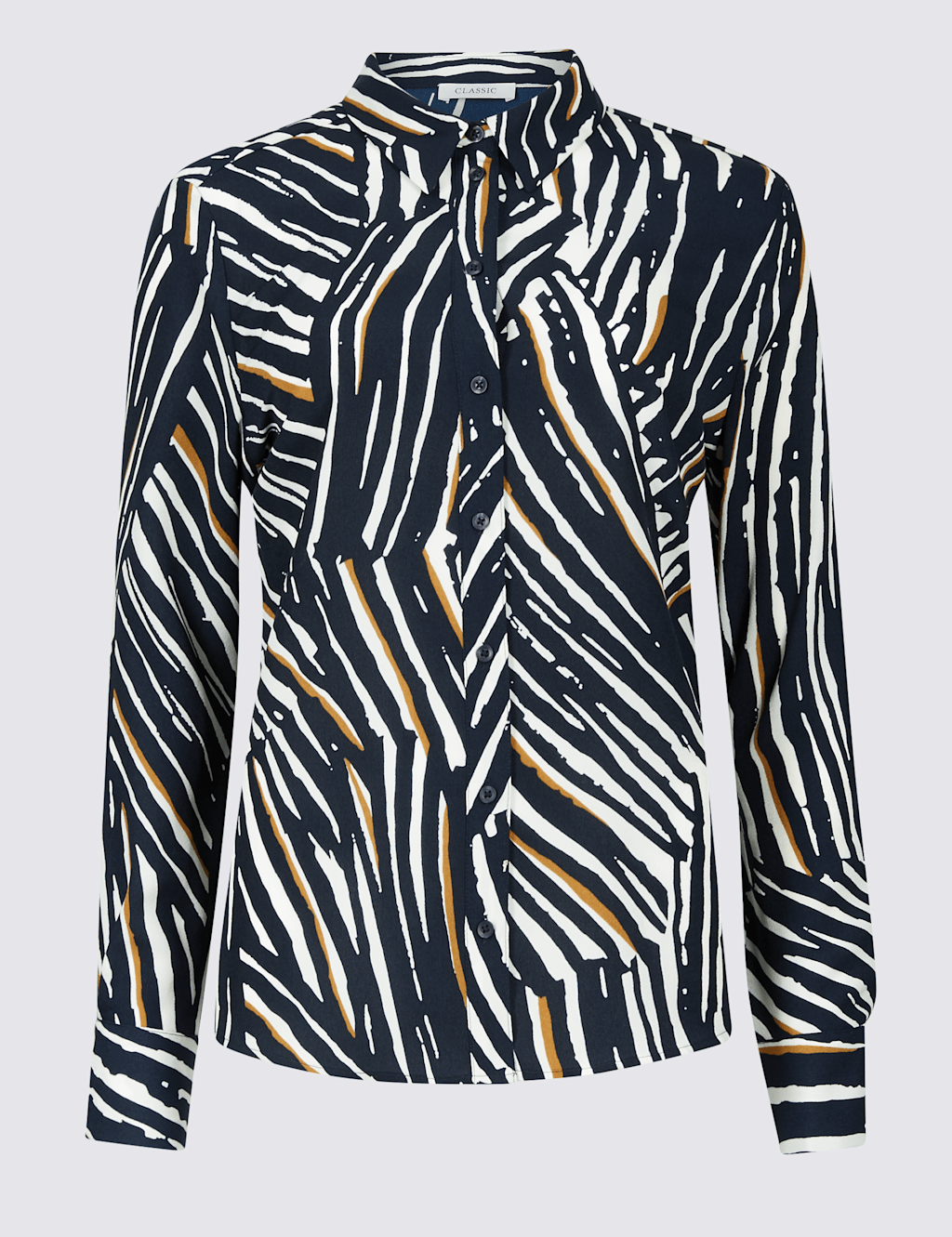Animal Print Long Sleeve Shirt Classic M&S