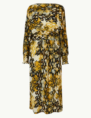 Marks and spencer 2025 yellow animal print dress