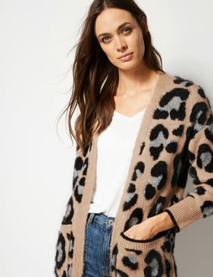 zebra print cardigan