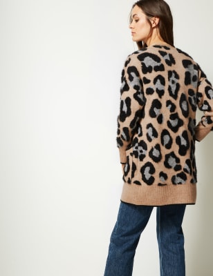 longline leopard print cardigan