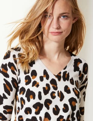 Leopard print shop jumper m&s