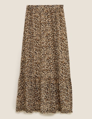 Animal Print Maxi Tiered Skirt – M&S COLLECTION