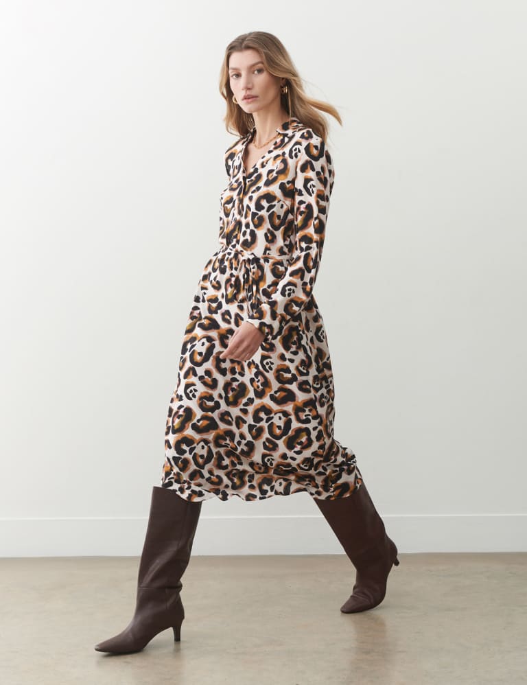 Animal Print Midaxi Shirt Dress 3 of 5