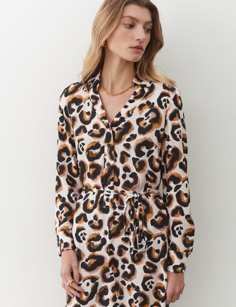 Leopard print shirt dress size 18 discount