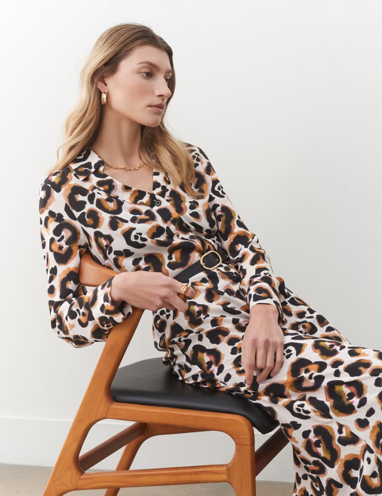 M&s animal print shirt dress clearance