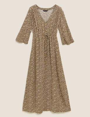 M and s deals animal print midi dress
