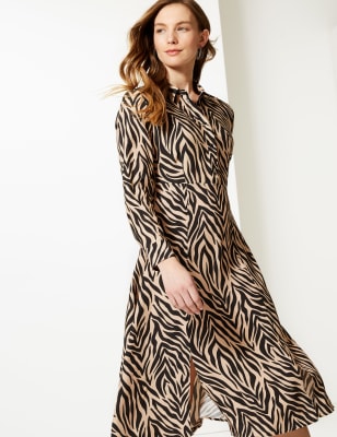 Animal print shop dress m&s