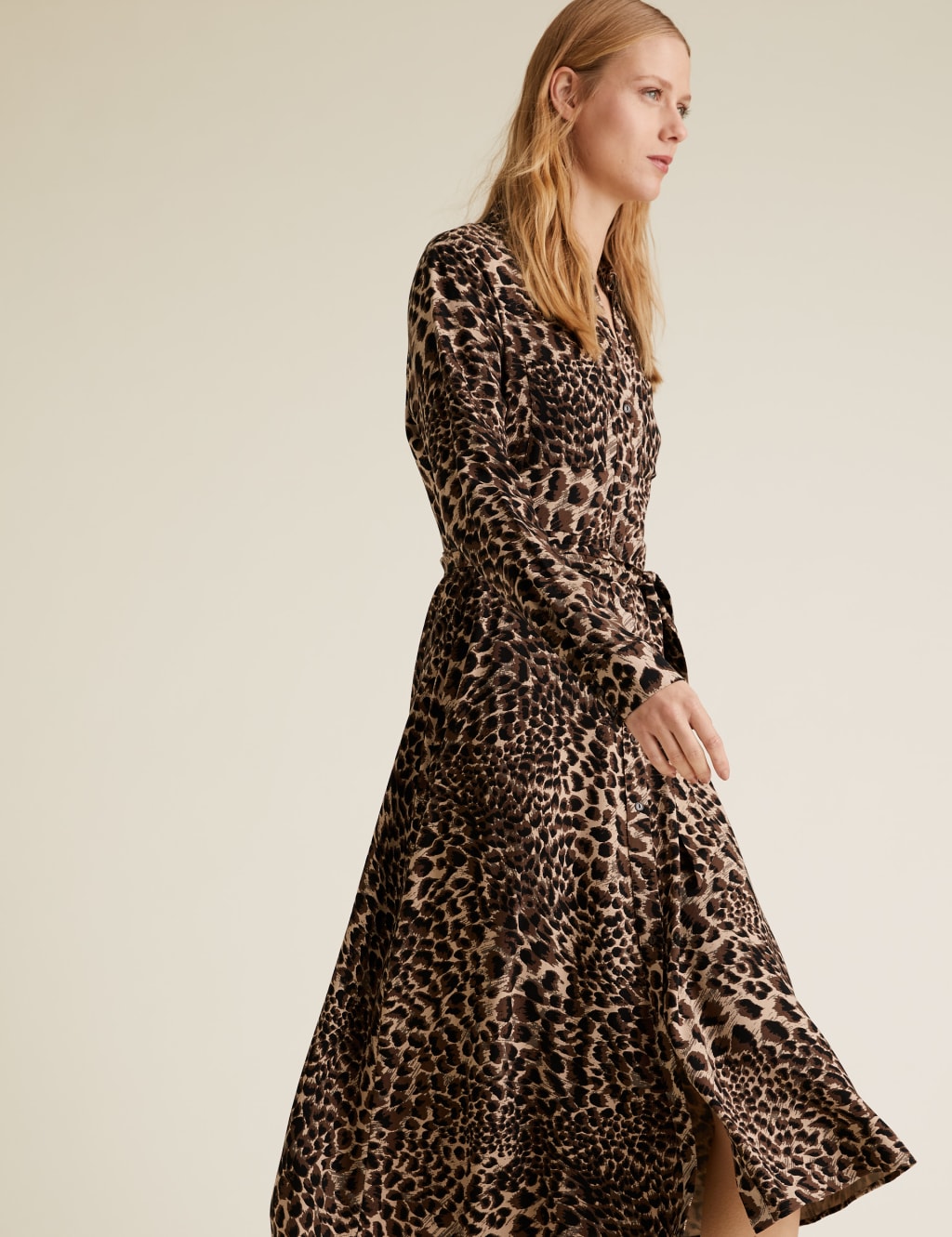 Animal Print Midi Shirt Dress | Mu0026S Collection | Mu0026S