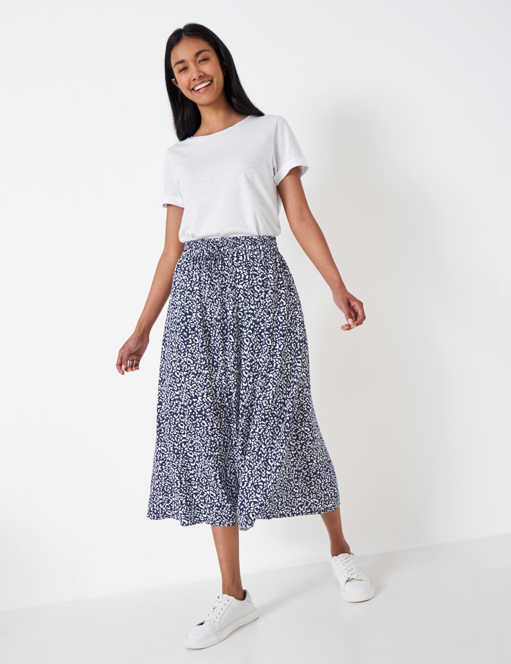 White midi skater skirt sales