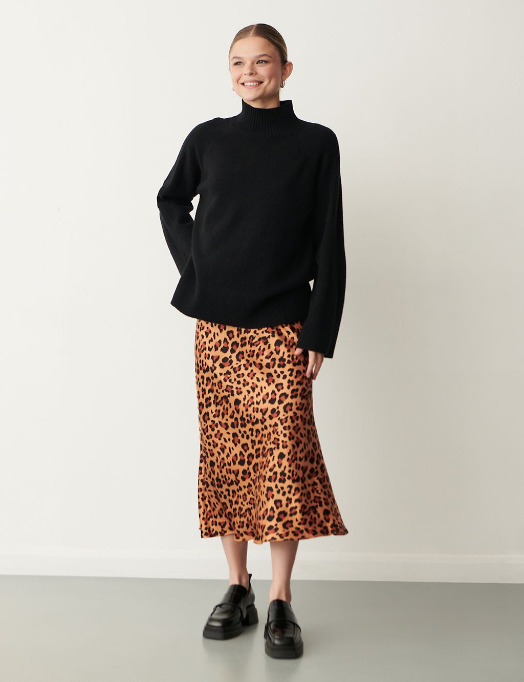 Animal Print Midi Slip Skirt 3 of 5