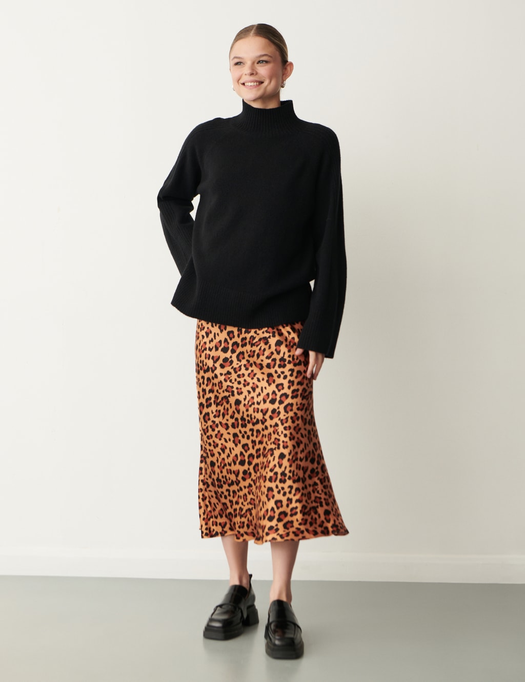 Cheetah print cheap slip skirt