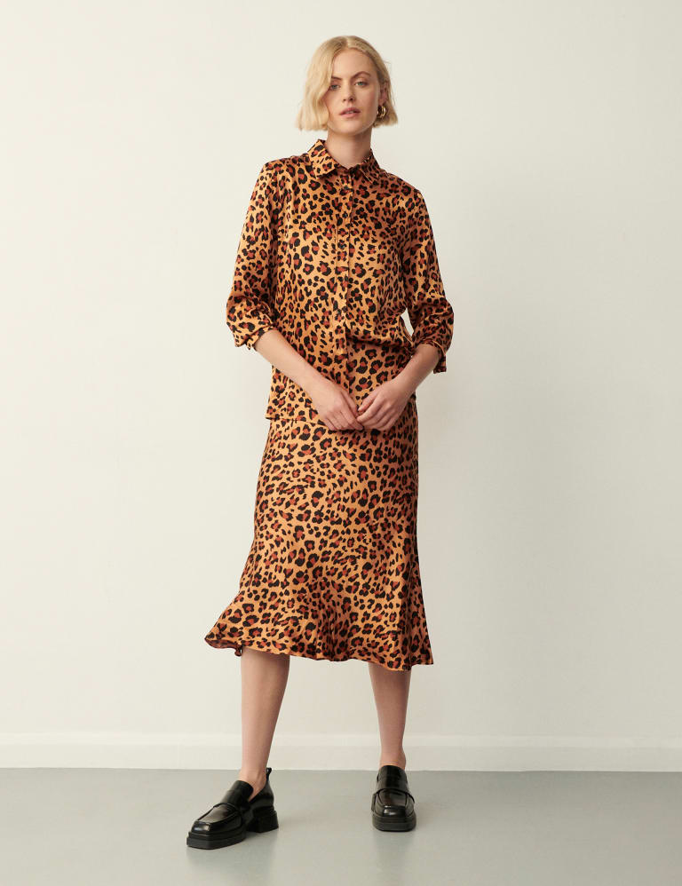Leopard midi slip skirt french connection cheap