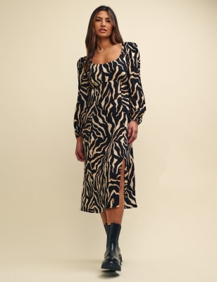 Animal print hot sale smock dress