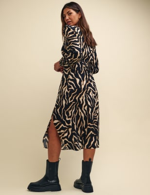 Missguided animal clearance print asymmetric dress