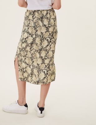 Animal print shop midi pencil skirt