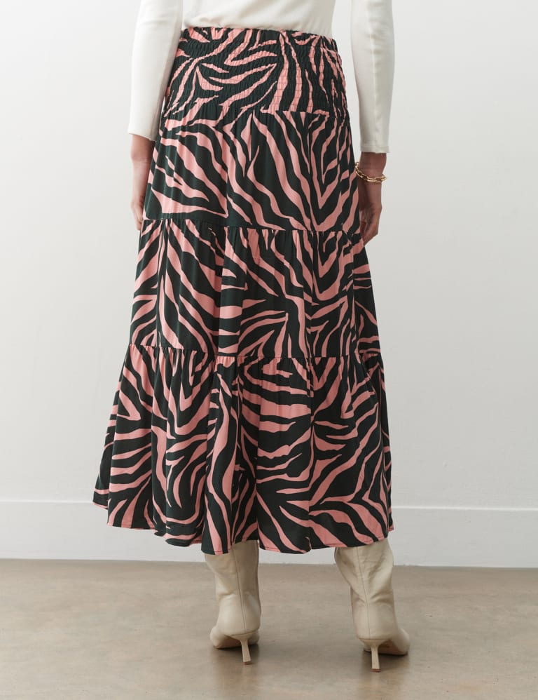 Animal Print Midi Tiered Skirt 2 of 4