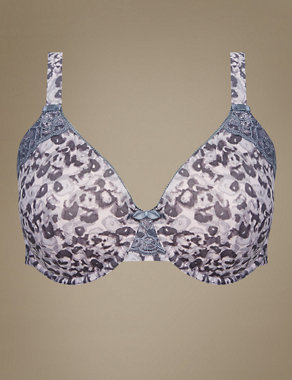 Animal Print Non-Padded Underwired Minimiser Full Cup Bra D-G Image 2 of 3