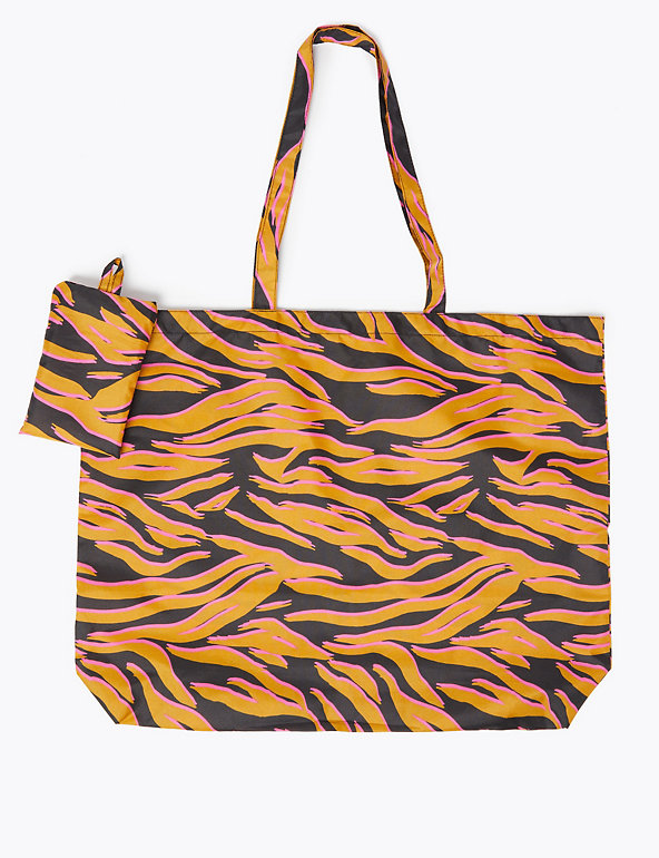 Animal Print Packable Shopper Bag Image 1 of 2