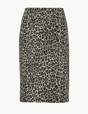 Animal Print Pencil Skirt M S Collection M S