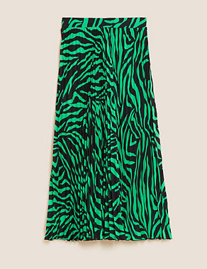 Animal Print Pleated Midaxi Skirt Image 2 of 6