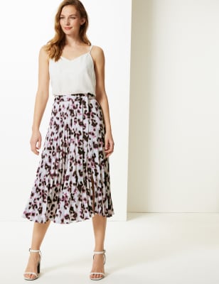 Leopard print shop midi skirt m&s