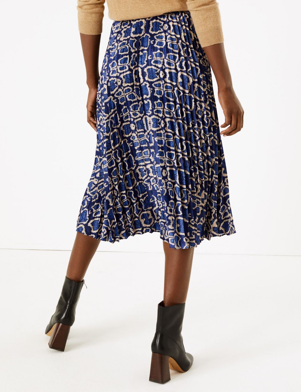 Animal Print Pleated Midi Skirt | M&S Collection | M&S