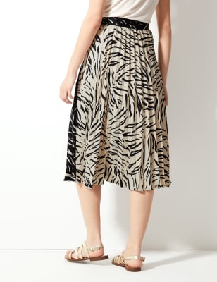 Cow print pleated clearance skirt