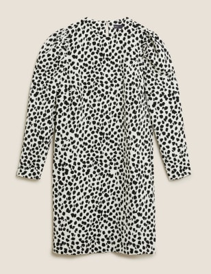 Animal Print Puff Sleeve Mini Shift Dress | M&S Collection | M&S