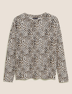 Animal Print Relaxed Long Sleeve Top Image 2 of 4