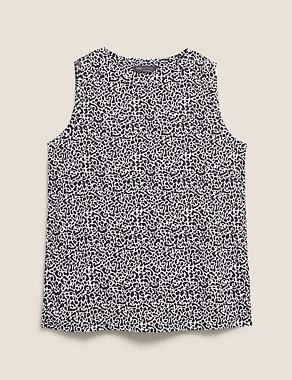 Animal Print Relaxed Sleeveless Tank Top Image 2 of 5
